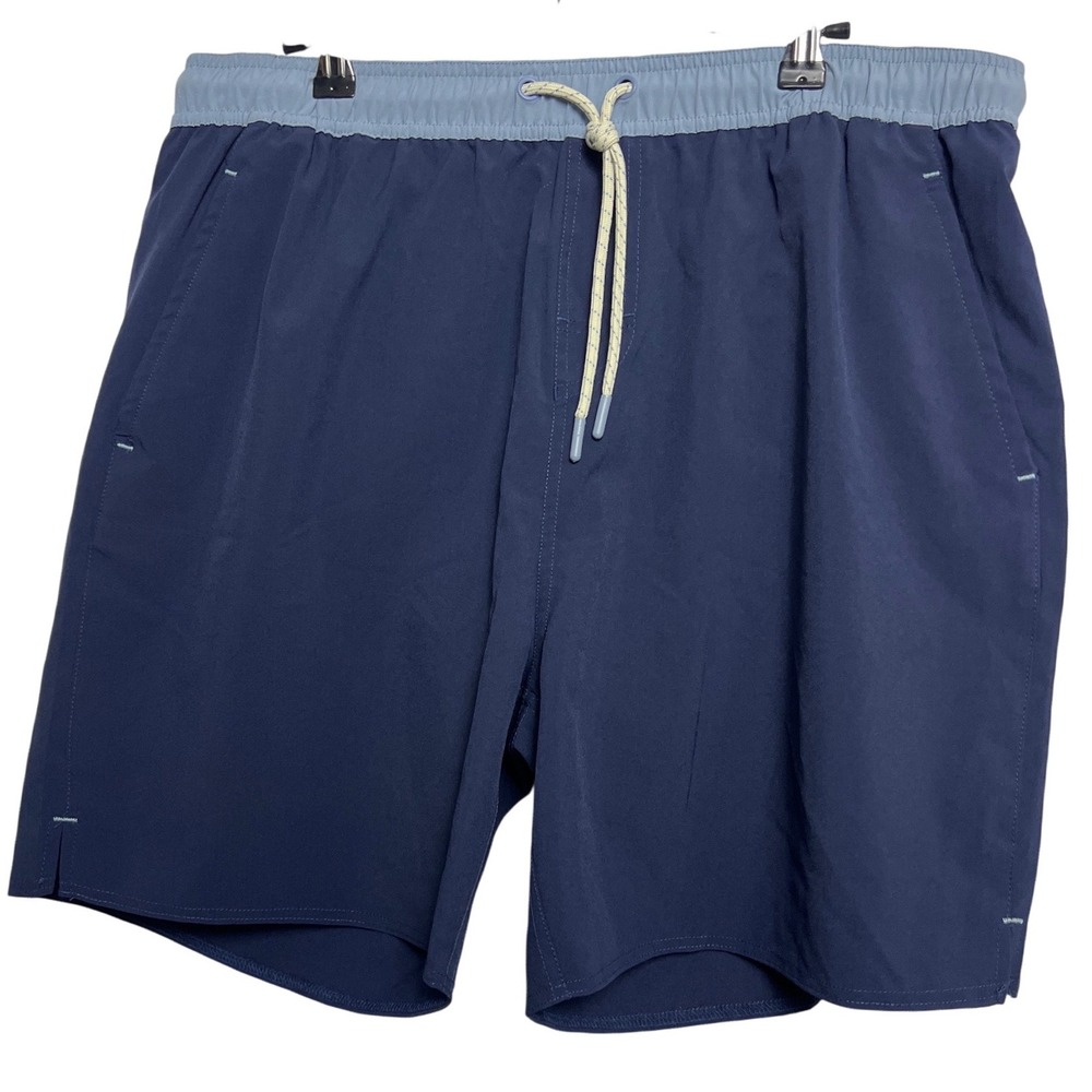 Laguna Swim Mens Navy Blue Tailored Swim Shorts 6 Inseam 4-Way Stretch Large NEW